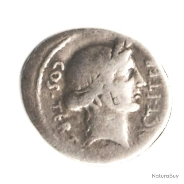 Autenthique Pice de Monnaie Romaine Rpubique JULES CESAR Denier Argent RARE R1