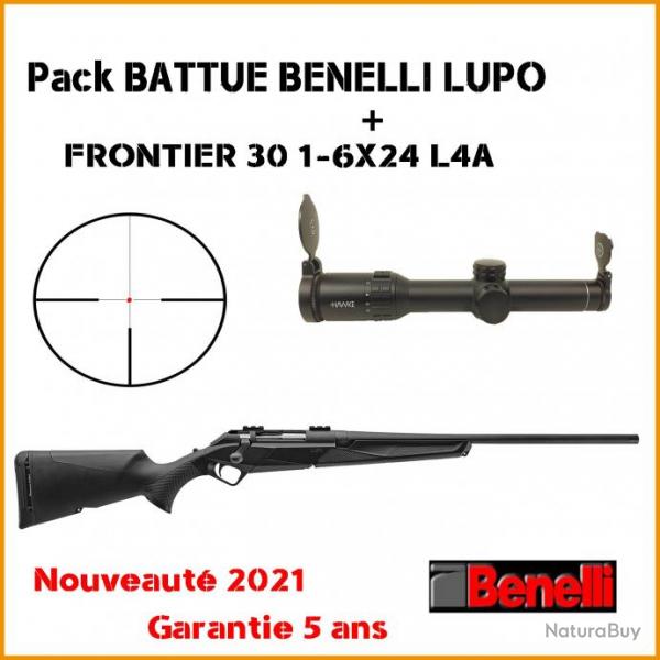 Pack BATTUE carabine  verrou BENELLI LUPO + HAWKE FRONTIER 30 1-6X24 L4A 30.06