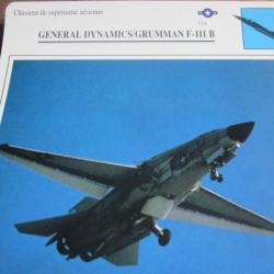 FICHE  AVIATION  TYPE  CHASSEUR  DE SUPERIORITE  AERIENNE  / GENERAL DYNAMICS  GRUMMAN F 111 B  USA