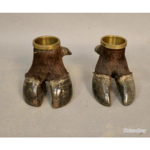 Paire De Pieds De Buffle Monts En Vide Poche