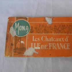 WW2 FRANCE/USA CARNET DE CARTES POSTALES BILINGUES " LES CHATEAUX D'ILE DE FRANCE " MONA RARE