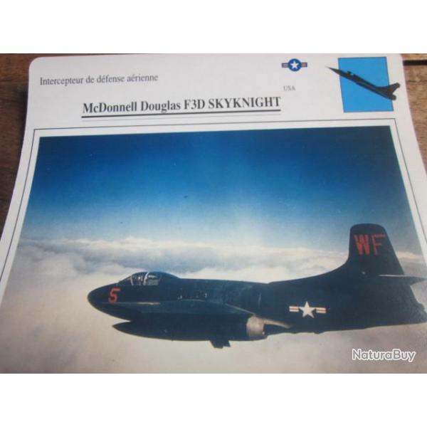 FICHE  AVIATION  TYPE  CHASSEUR  INTERCEPTEUR  DEFENSE AERIENNE  /  Mc DONNELL F3D  SKYKNIGHT USA