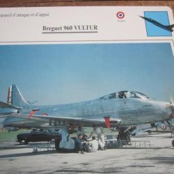 FICHE  AVIATION  TYPE APPAREIL D ATTAQUE ET D APPUI /  BREGUET 960 VULTUR  FRANCE