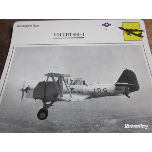 FICHE  AVIATION  TYPE APPAREIL BOMBARDIER LEGER  /  VOUGHT SBU 1 USA