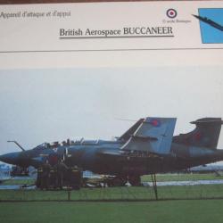 FICHE  AVIATION  TYPE APPAREIL D ATTAQUE ET D APPUI / BRITISH AEROSPACE BUCCANEER G BRETAGNE