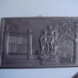 bas relief ancien en etain 24 cm x 15 cm, période XIXème