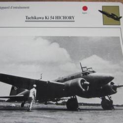 FICHE  AVIATION  TYPE  APPAREIL  D ENTRAINEMENT   /  TACHIKAWA KI 54 HICHORY   JAPON