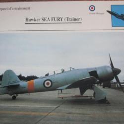 FICHE  AVIATION  TYPE  APPAREIL  D ENTRAINEMENT   /  HAWKER  SEA FURY TRAINER  G BRETAGNE