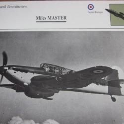 FICHE  AVIATION  TYPE  APPAREIL  D ENTRAINEMENT   /  MILES MASTER  G BRETAGNE