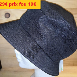 CHAPEAU FEMME NOIR  tissus déperlant T 59          4429-59JS