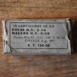 Ancienne boite 50 cartouches 22 LR - 3 ème