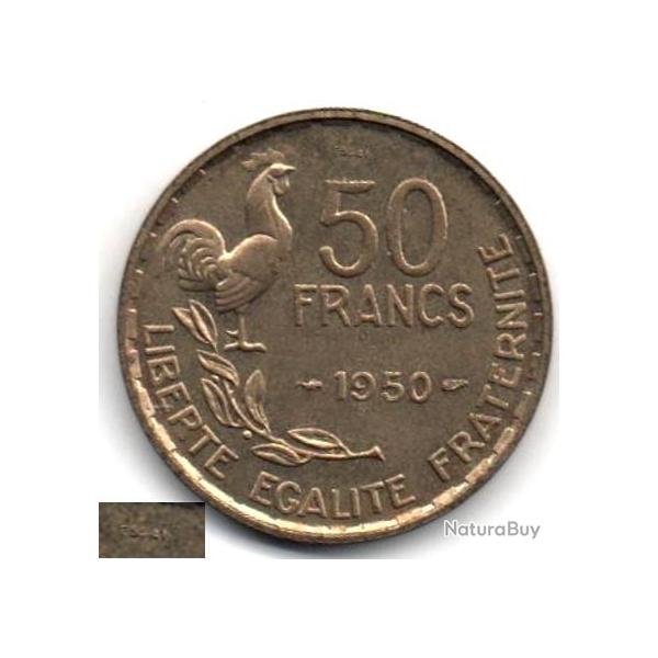 Pice de Monnaie France Trs Rare 50 francs G. Guiraud 1950 ESSAI seulement 1700 exemplaires