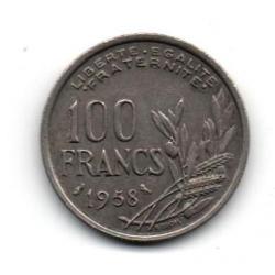 Pièce de Monnaie France  Très belle 100 francs Cochet 1958 Chouette