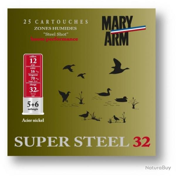 CARTOUCHE MARY ARM SUPER-STEEL 32 / CAL. 12 - 32 G Mlangs 3+4