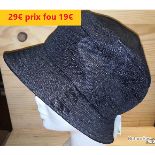 CHAPEAU FEMME NOIR  tissus dperlant T 55          4429-55JS