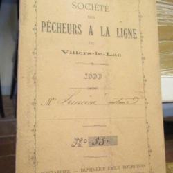 Livret de la Société des pêcheurs à la ligne de Villers-Le-Lac 1904