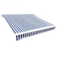 Store Toit d'auvent Toile Bleu et blanc 3x2,5 m (Cadre non inclus) 141010
