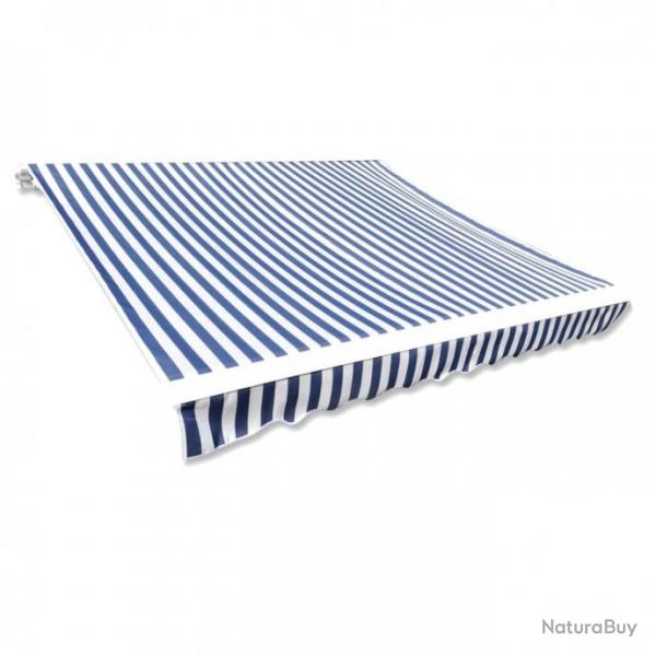 Store Toit d'auvent Toile Bleu et blanc 3x2,5 m (Cadre non inclus) 141010