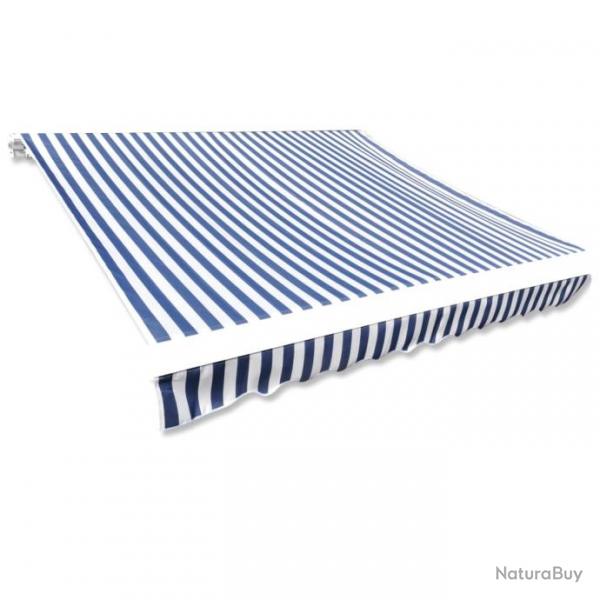 Store Toit d'auvent Toile Bleu et blanc 4x3 m (Cadre non inclus) 141011