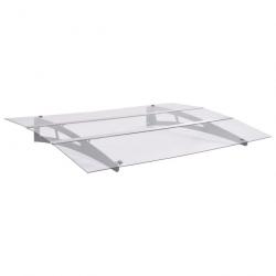 Store Auvent de porte Argenté et transparent 120x90 cm Polycarbonate 144828