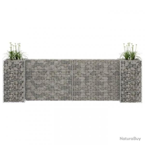 Jardinire  gabion en H Fil d'acier 260x40x80 cm 145660