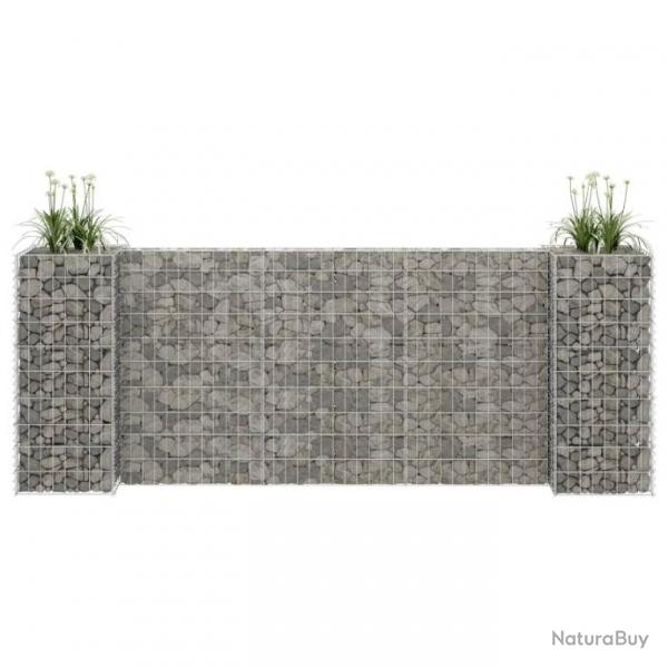 Jardinire  gabion en H Fil d'acier 260x40x100 cm 145661