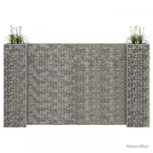 Jardinire  gabion en H Fil d'acier 260x40x150 cm 145663