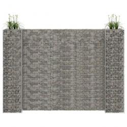 Jardinière à gabion en H Fil d'acier 260x40x180 cm 145664