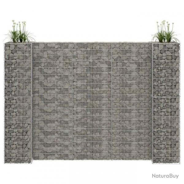 Jardinire  gabion en H Fil d'acier 260x40x180 cm 145664