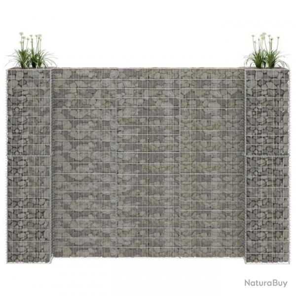 Jardinire  gabion en H Fil d'acier 260x40x200 cm 145665