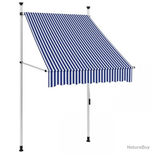 Store Auvent rtractable manuel 100 cm Rayures bleues et blanches 145829