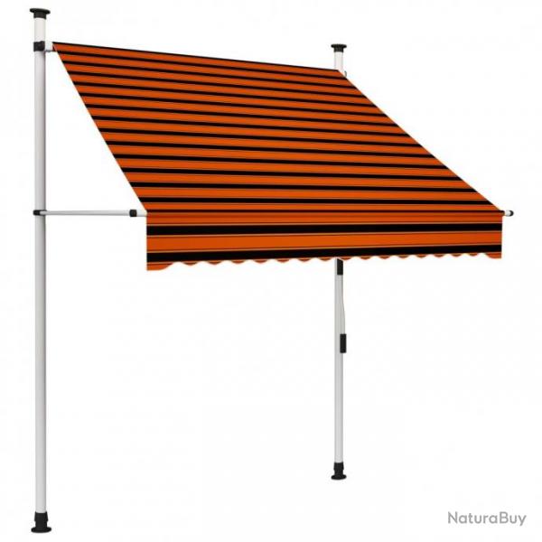 Store Auvent manuel rtractable 150 cm Orange et marron 145835