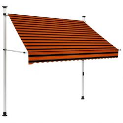 Store Auvent manuel rétractable 200 cm Orange et marron 145836