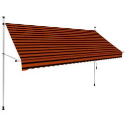 Store Auvent manuel rétractable 300 cm Orange et marron 145838