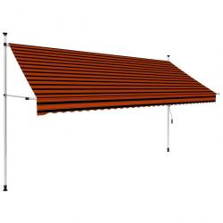 Store Auvent manuel rétractable 350 cm Orange et marron 145839