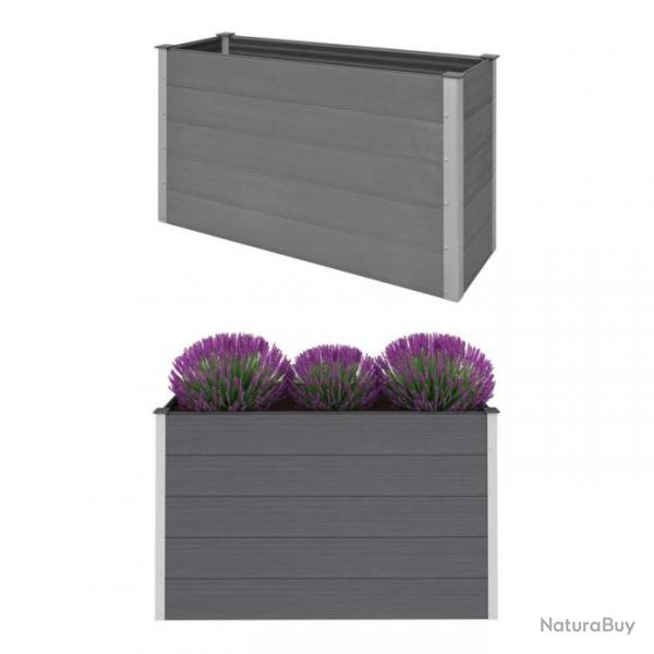 Lit surlev de jardin WPC 150x50x91 cm Gris 43608