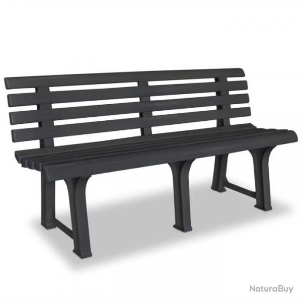 Banc de jardin 145,5 cm Plastique Anthracite 43585