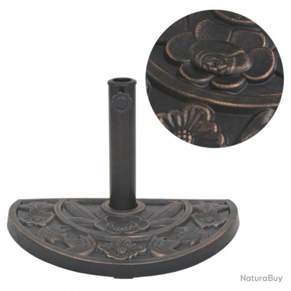 Socle de parasol en rsine demi-cercle Bronze 9 kg 43655