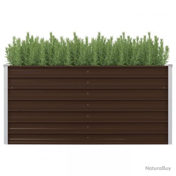 Jardinire surleve Marron 160x80x77 cm Acier galvanis 45709