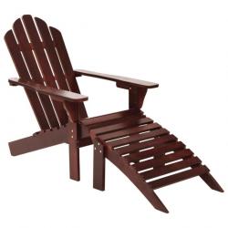 Chaise de jardin avec pouf Bois Marron 45701