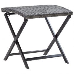 Tabouret pliable Résine tressée Gris 45773