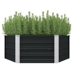 Jardinière surélevée Anthracite 129x129x45 cm Acier galvanisé 45723