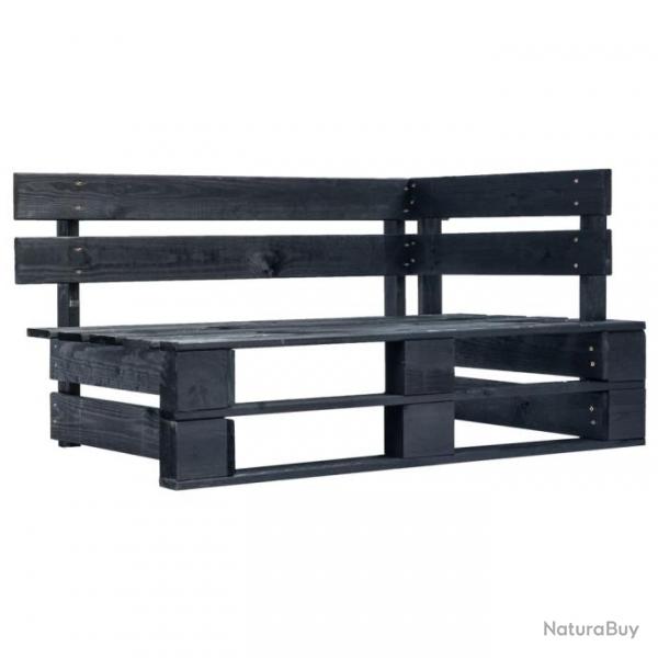 Banc d'angle palette de jardin Bois Noir 45763