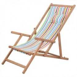 Chaise pliable de plage Tissu et cadre en bois Multicolore 43998