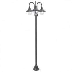 Lampadaire de jardin E27 220 cm Aluminium 3 lanternes Bronze 44207