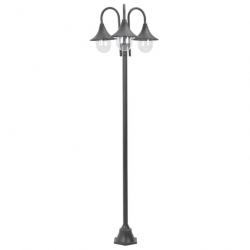 Lampadaire de jardin E27 220 cm Aluminium 3 lanternes Bronze 44207