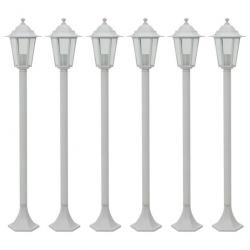 Lampe de jardin à piquet 6 pcs E27 110 cm Aluminium Blanc 44215