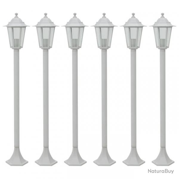 Lampe de jardin  piquet 6 pcs E27 110 cm Aluminium Blanc 44215