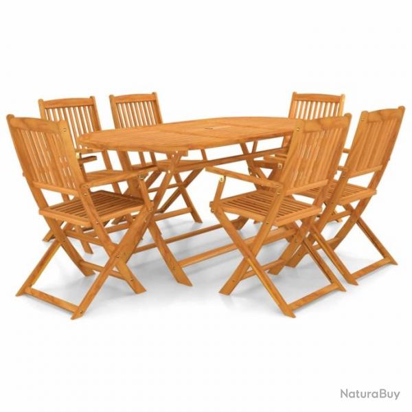 Mobilier pliable de jardin 7 pcs Bois d'acacia solide 44057