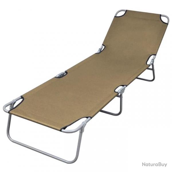 Chaise longue pliable avec dossier rglable Taupe 44294